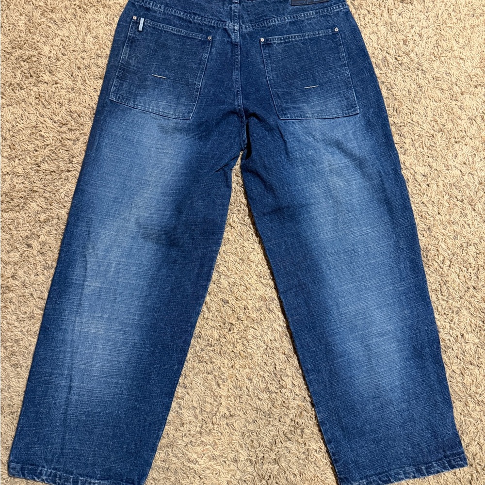 Y2K Baggy Southpole 40x30 Early 2000s Skater Embroidered Denim Skate Jeans - Picture 2 of 12